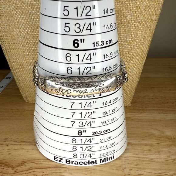 Brighton Silver-Tone Bracelet With Engraved "Live The Life You Love" Design & Sw - Picture 3 of 10